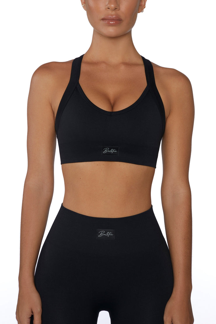 Purpose - Super Sculpt Seamless Cross Back Sports Bra in Black