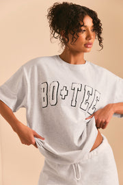 Ease - Oversized Short Sleeve T-Shirt in Heather Grey