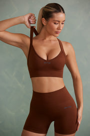 Purpose - Super Sculpt Cross Back Sports Bra in Copper Brown