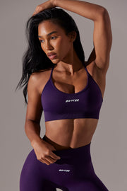 Constant - Scoop Neck Multi Strap Sports Bra in Purple