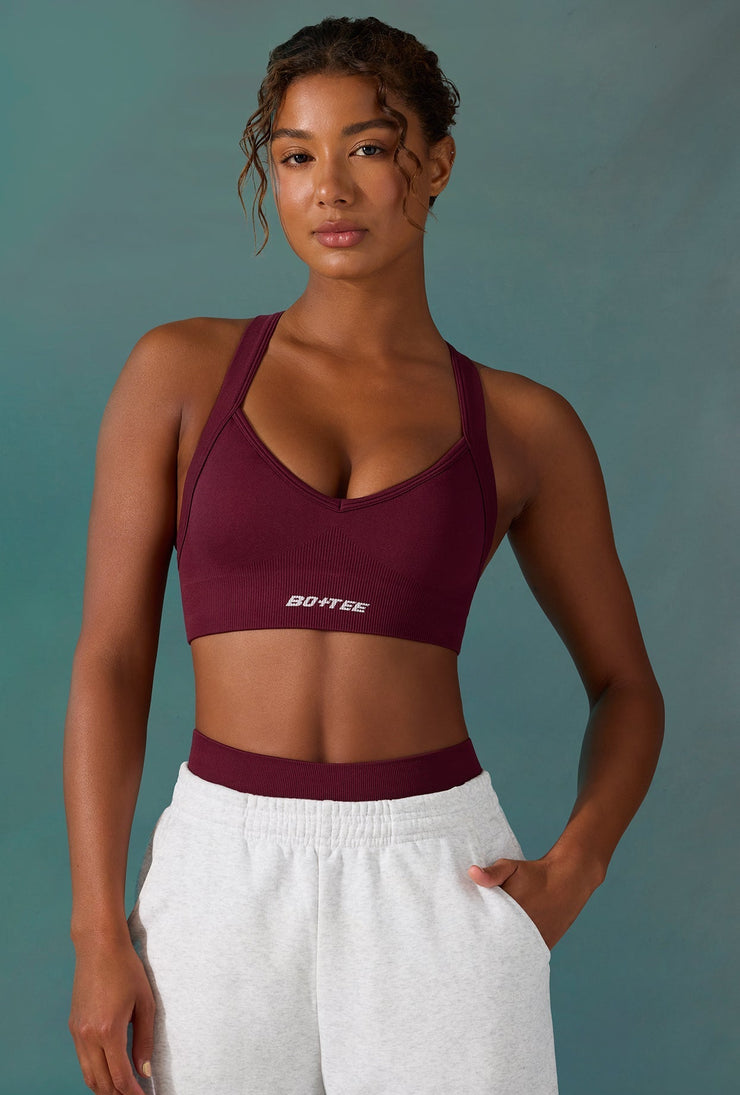 Purpose - Super Sculpt Seamless Cross Back Sports Bra in Plum