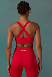 Purpose - Super Sculpt Seamless Cross Back Sports Bra in Tango Red