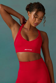 Purpose - Super Sculpt Seamless Cross Back Sports Bra in Tango Red