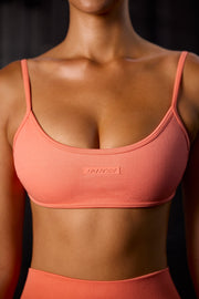 Trailblazer - Super Sculpt Seamless Open Back Sports Bra in Coral Orange