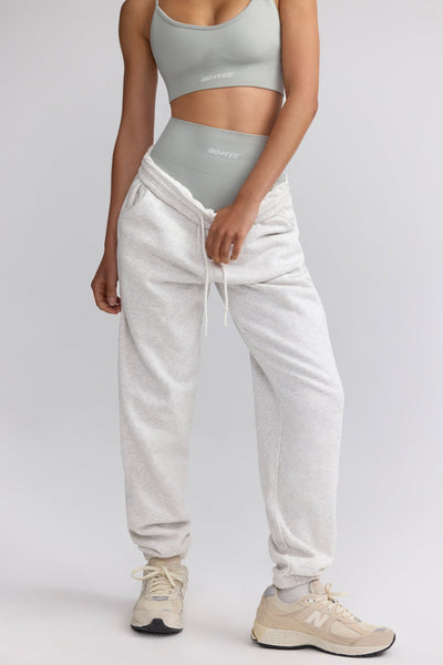 Mid-Rise Joggers in Heather Grey