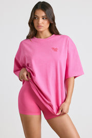 Angel Energy - Oversized Short-Sleeve T-shirt in Hot Pink