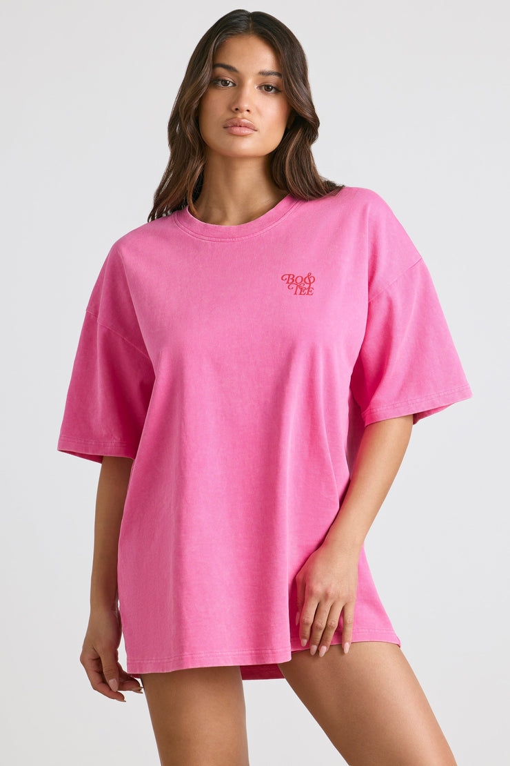 Angel Energy - Oversized Short-Sleeve T-shirt in Hot Pink