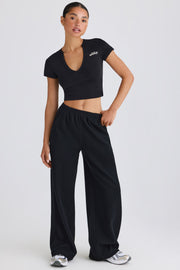 Straight-Leg Joggers in Black