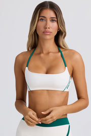 Soft Active Scoop-Neck Sports Bra in White