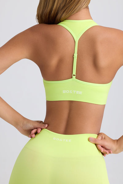 Super Sculpt Seamless T-Back Sports Bra in Key Lime