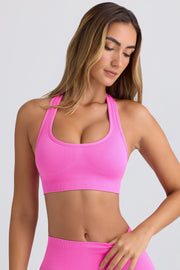 Super Sculpt Seamless T-Back Sports Bra in Sugar Pink