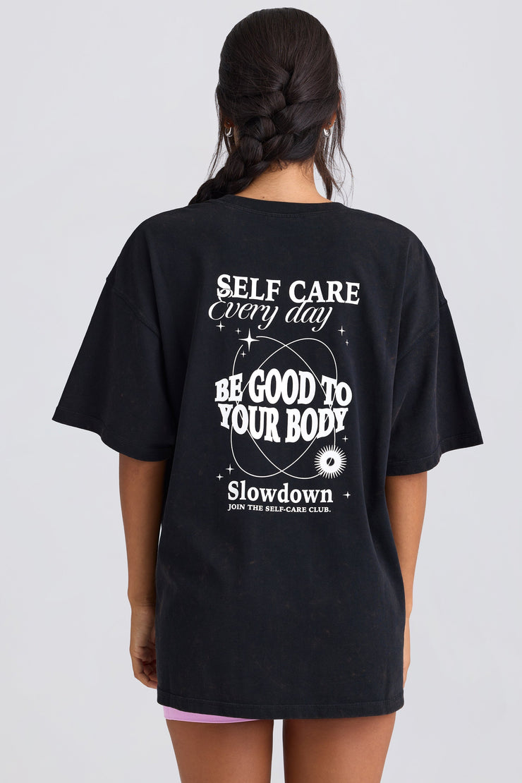 Oversized Short-Sleeve T-Shirt in Black