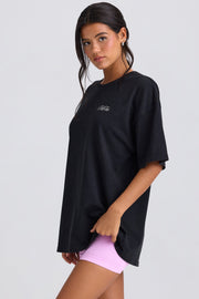 Oversized Short-Sleeve T-Shirt in Black