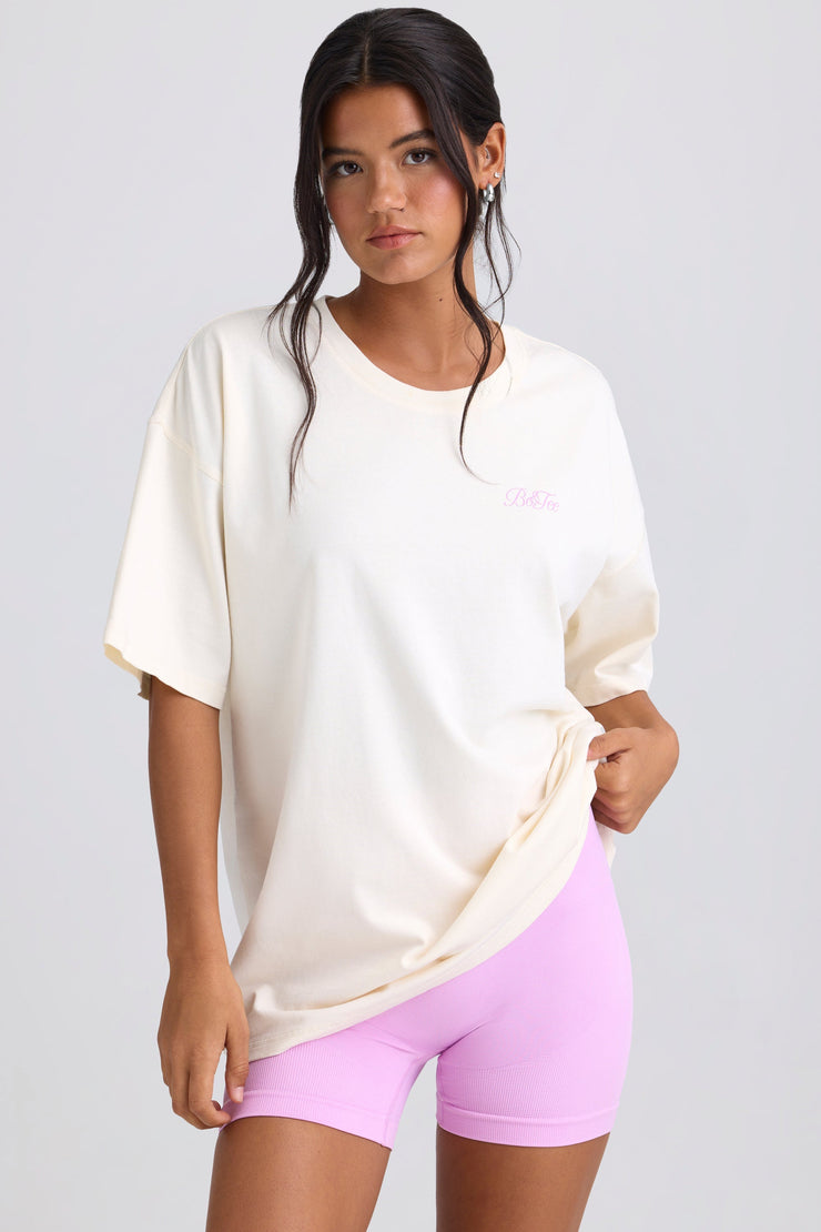 Oversized Short-Sleeve T-Shirt in Eggshell