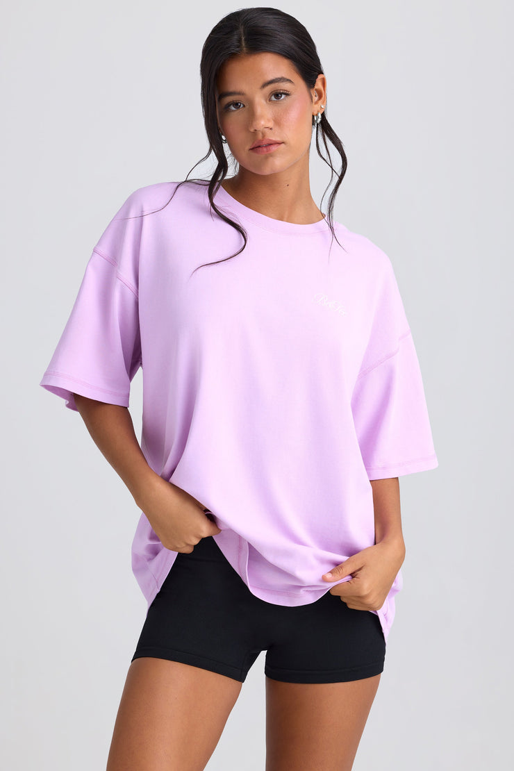 Oversized Short-Sleeve T-Shirt in Violet Pink